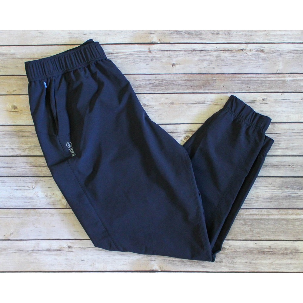 Janji Transit Tech Pant Womens Medium Black Jogger Elastic Waist Running Hiking